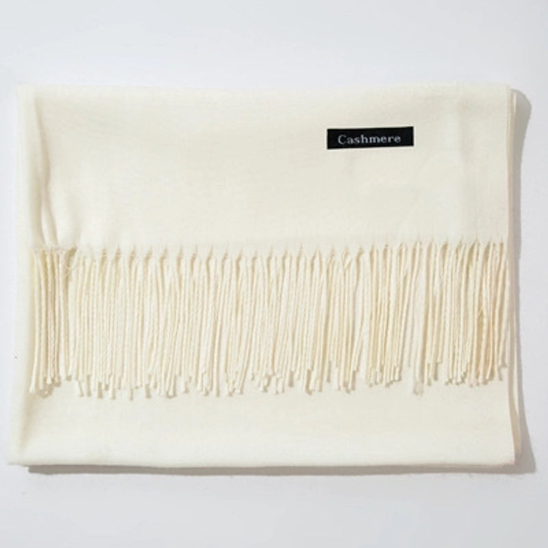 New Cashmere Scarf Female Korean Autumn And Winter New Solid Color Tassel Shawl Thick Warm Scarf