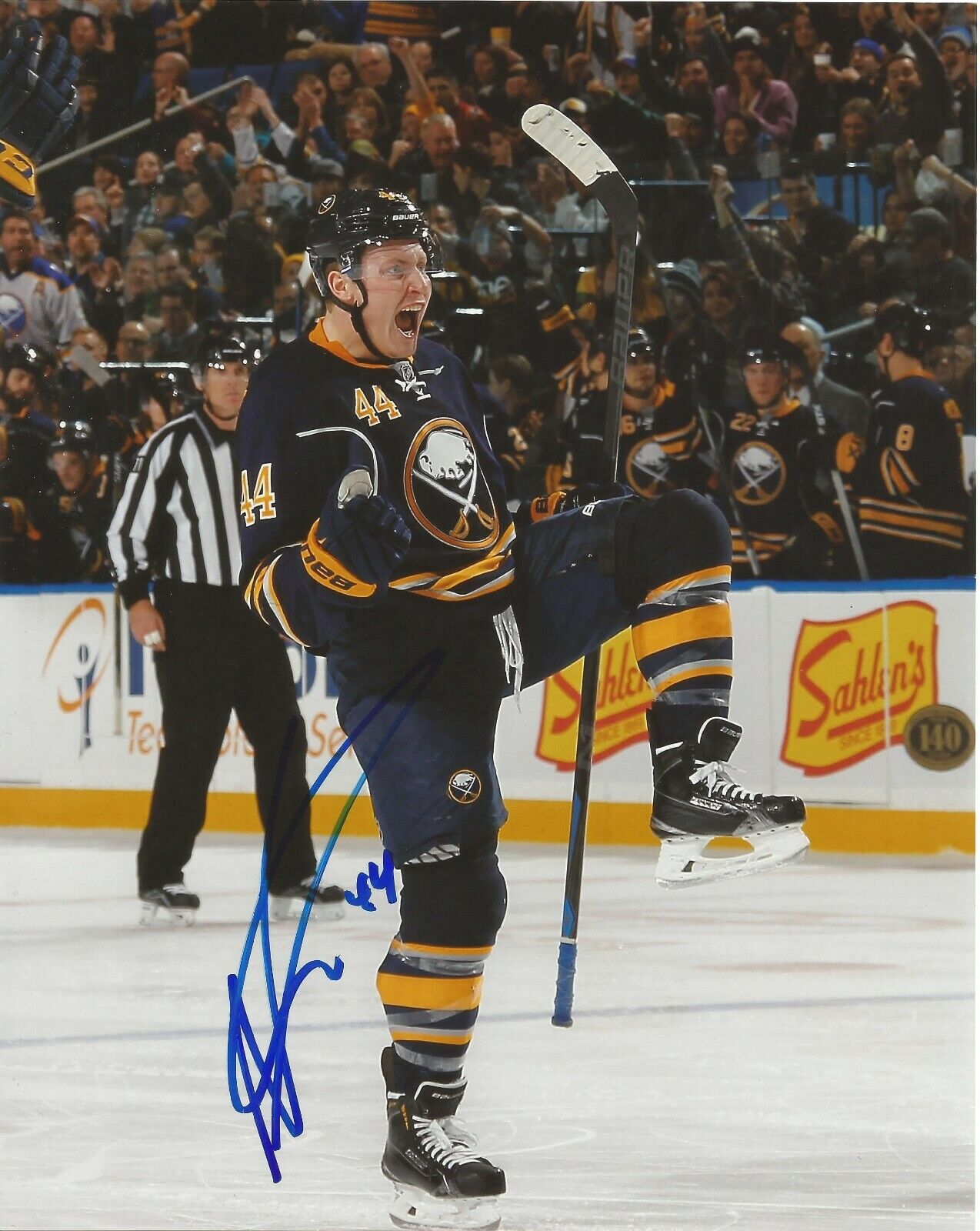 NICOLAS NIC DESLAURIERS SIGNED BUFFALO SABRES 8x10 Photo Poster painting #1 with w/COA