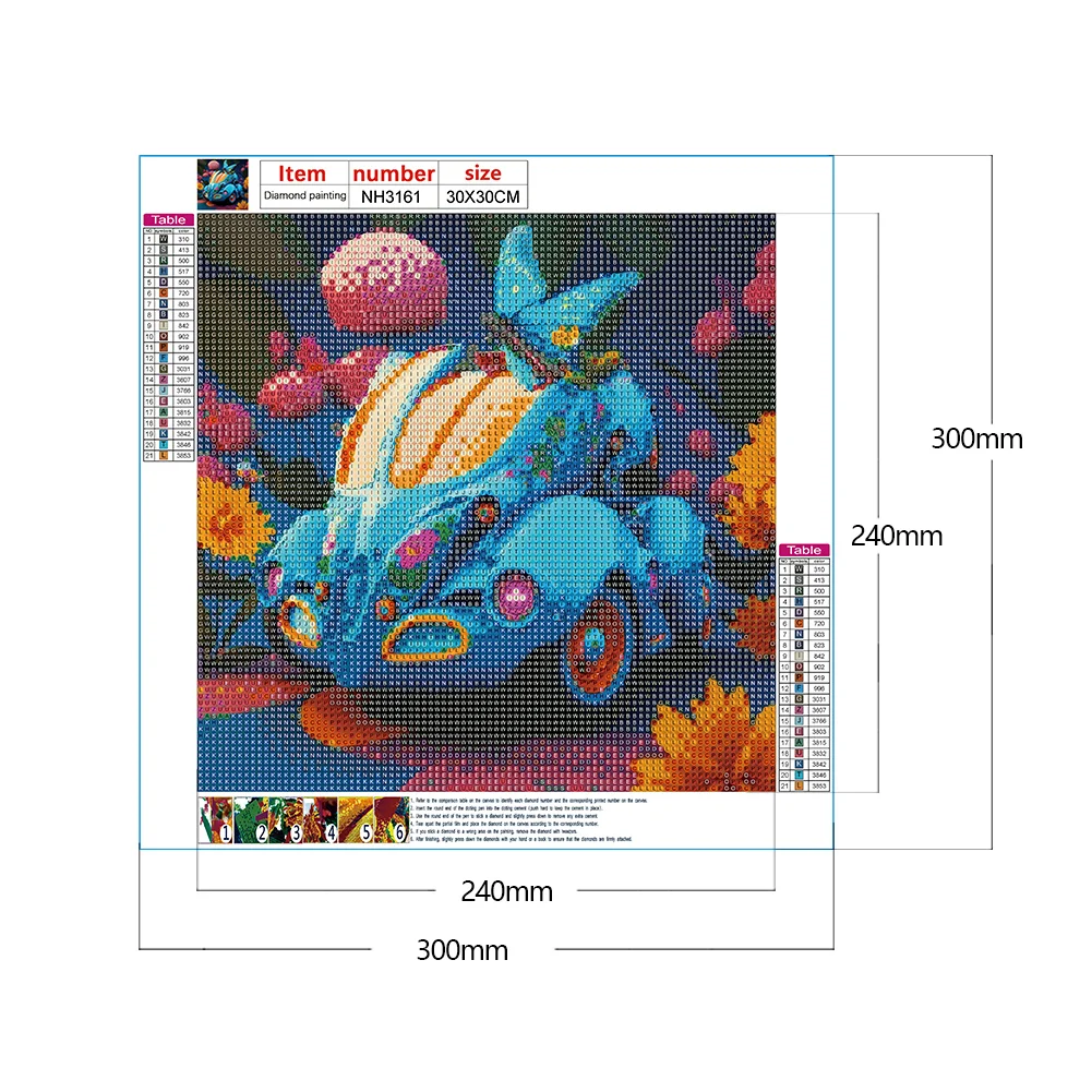 Full Round Diamond Painting 30*30cm - Cute Car