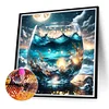 Tasse D&rsquo;Eau De Fin De Soir&eacute;e Eau De Mer Lune Ronde Drill Diamond Painting-40 * 40CM