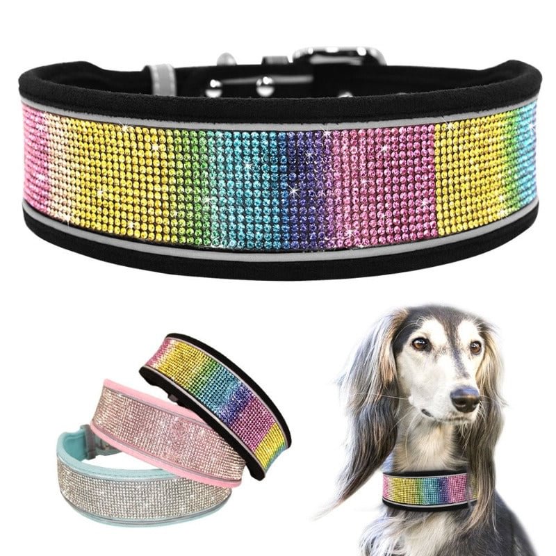 Crystal Rhinestone Reflective Dog Collar