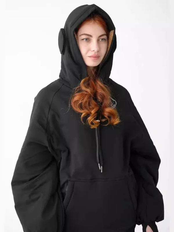 Comfort Fortress Oversized Faux-Fur Long-Haul Essential Hoodie