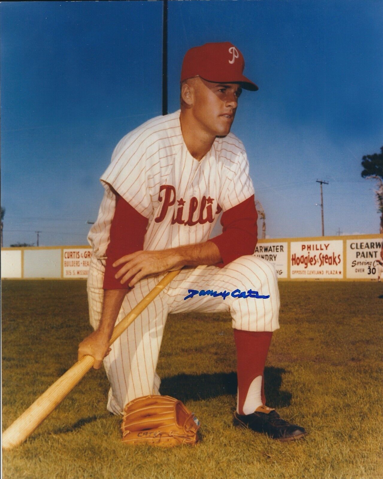 Signed 8x10 DANNY CATER Philadelphia Phillies Autographed Photo Poster painting - COA