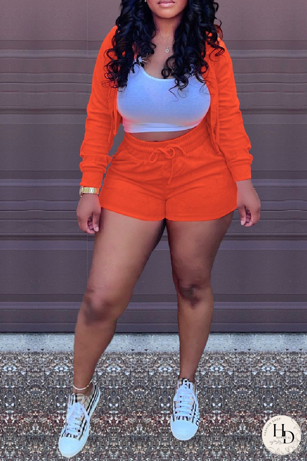 Black Fashion Casual Solid Cardigan Hooded Collar Long Sleeve Two Pieces (Without Vest)