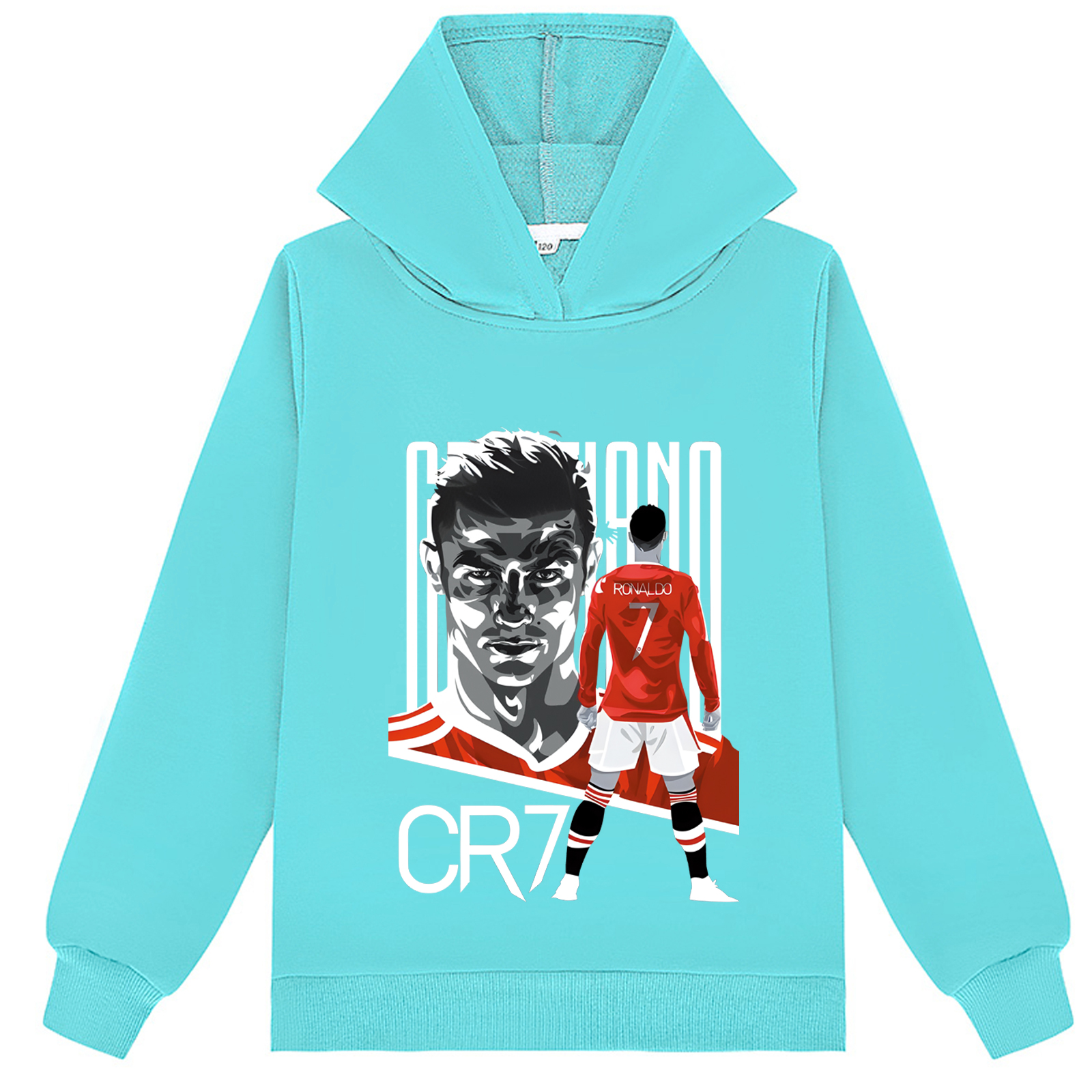 Mayoulove Kids' Cristiano Ronaldo Hoodie - Unisex Soccer Style, Trendy Sportswear for Boys and Girls, Cool Gift-Mayoulove