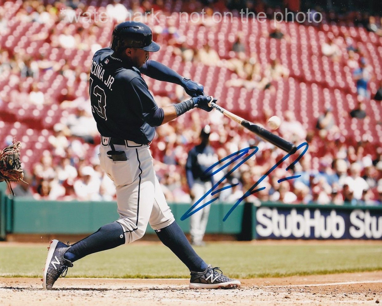 RONALD ACUNA JR SIGNED AUTOGRAPH 8X10 Photo Poster painting ATLANTA BRAVES