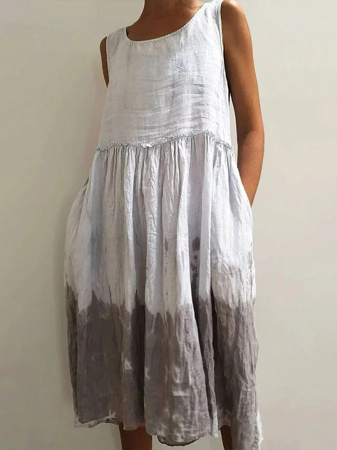 Women's cotton and linen casual dress