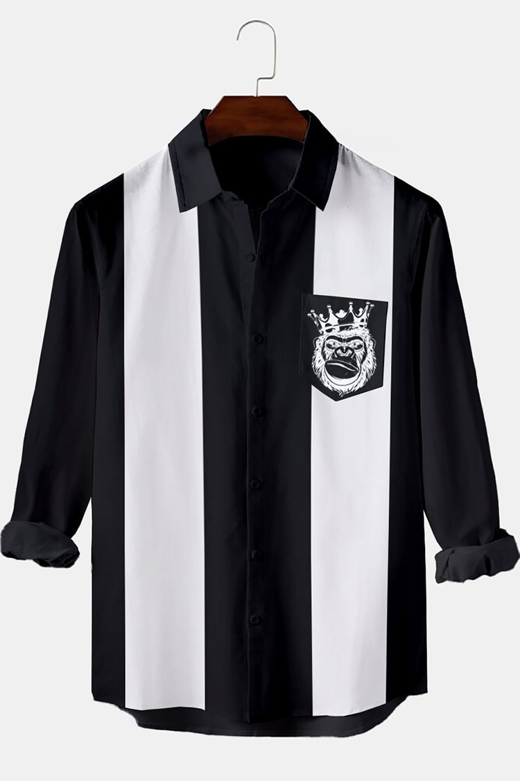 Simple Fashion Black And White Printed Shirt