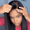Brazilian Black Glueless Straight Hair For Women Natural Wig