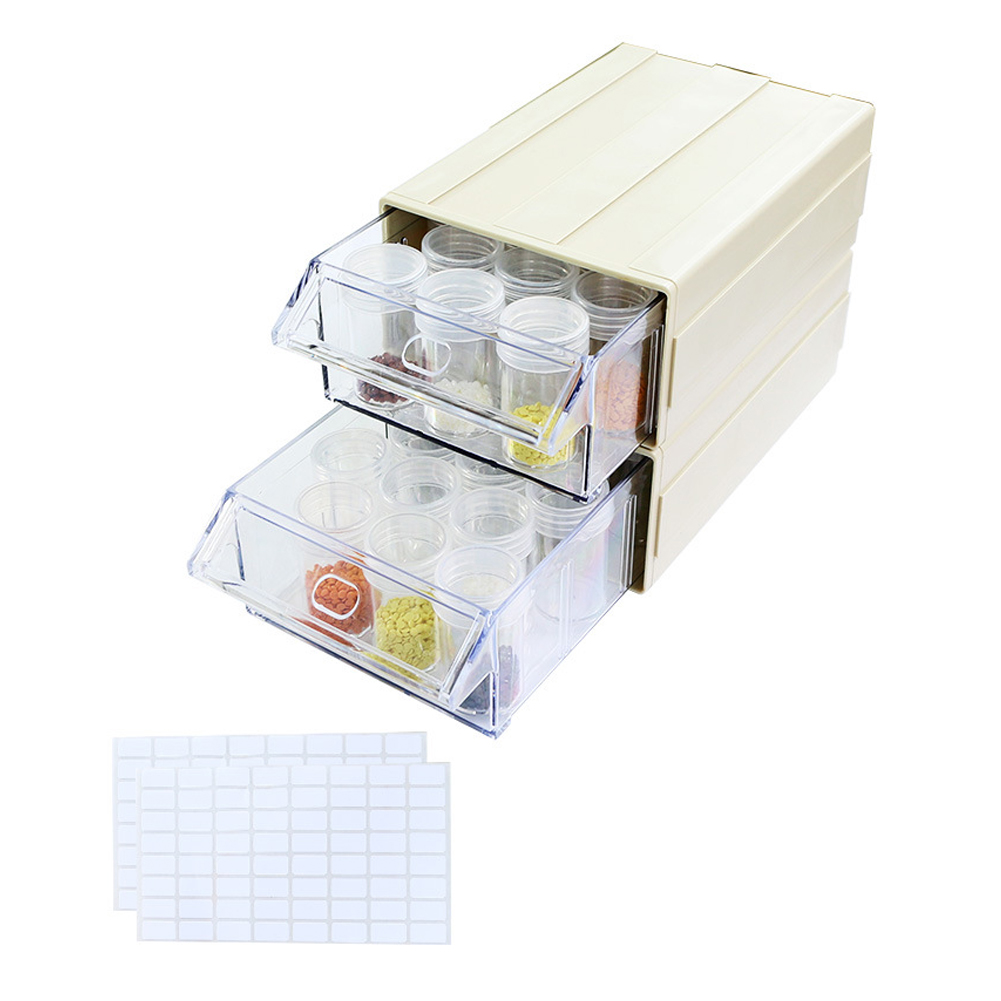 

35pcs Round Bottle Drawer Drill Painting Storage Box Set, 501 Original