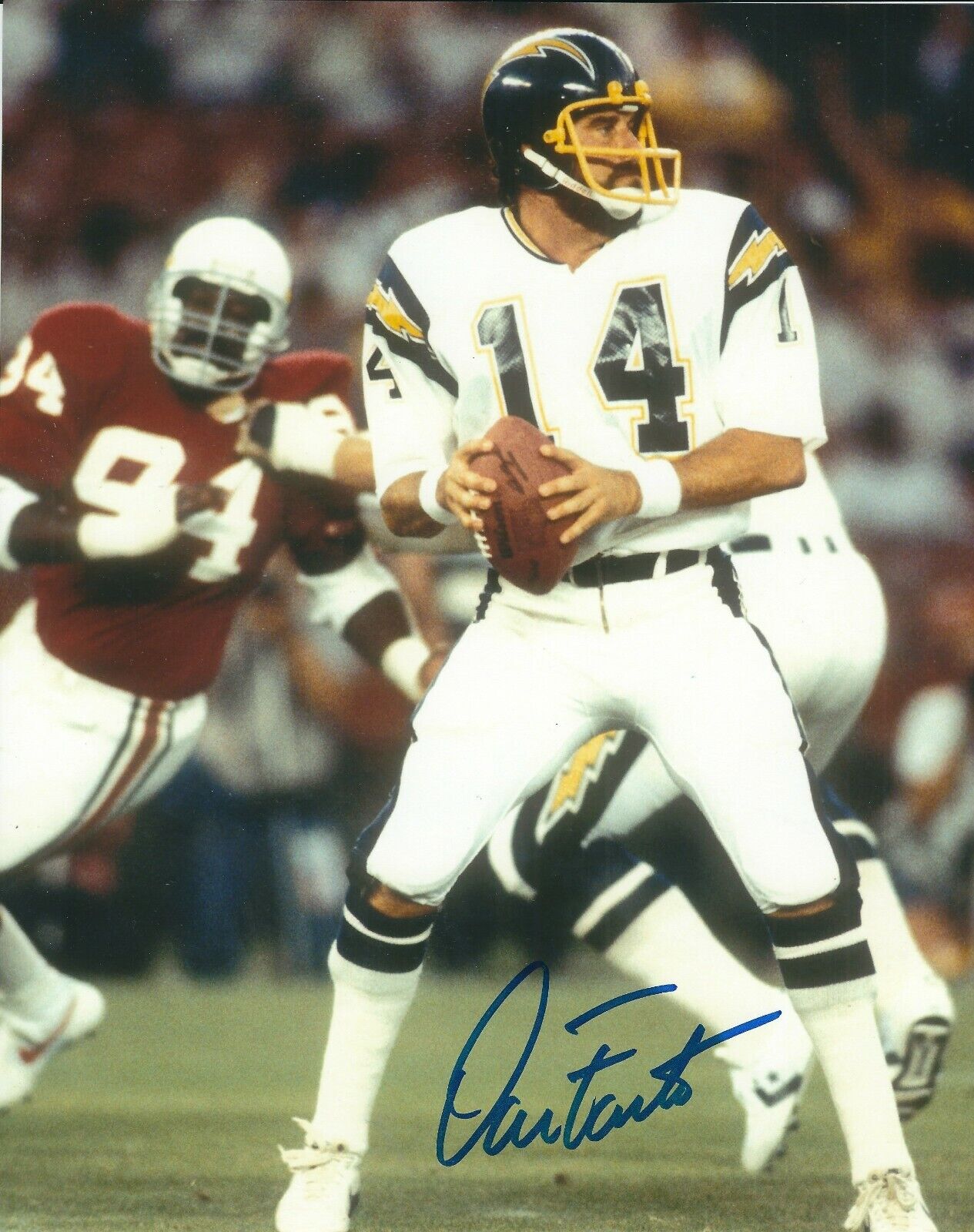 Signed 8x10 DAN FOUTS San Diego Chargers Autographed Photo Poster painting - w/COA