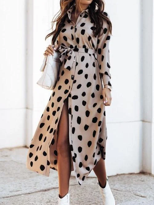 Women Half Sleeve V-neck Solid Color Dress