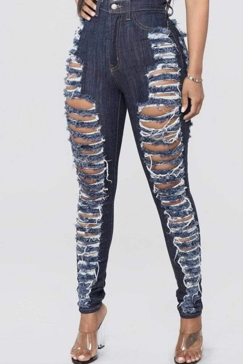 Sexy High Waist Denim Feet Pants