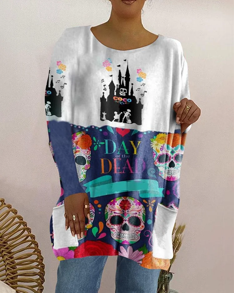 Fashion Halloween theme monochromatic loose long-sleeved sweater