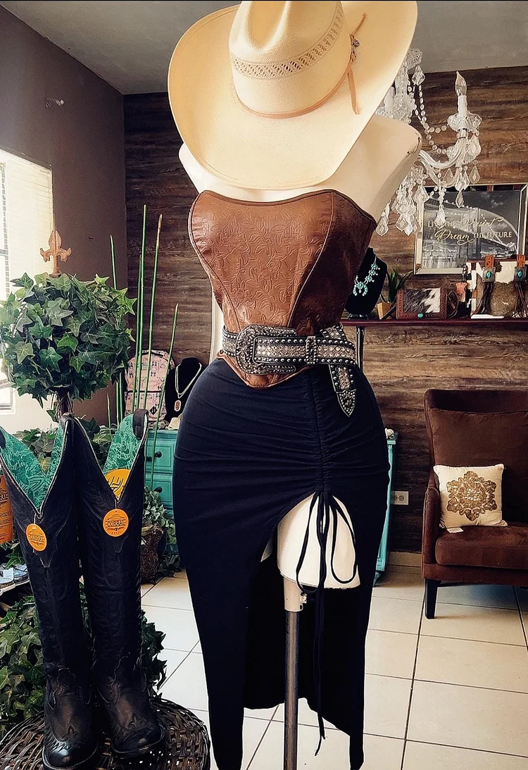 Western Pleated Skirt
