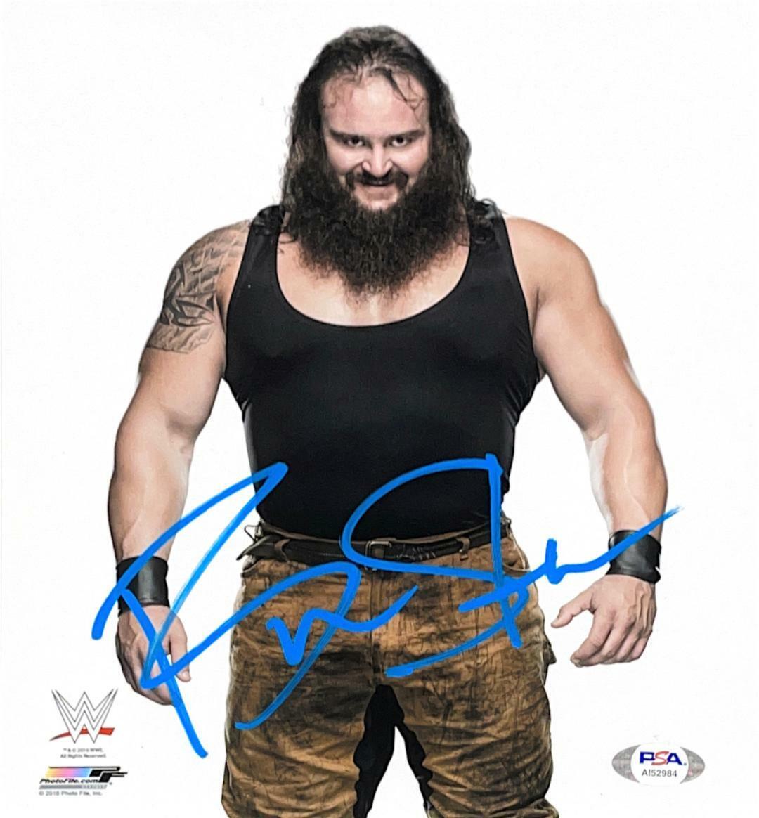 WWE BRAUN STROWMAN HAND SIGNED AUTOGRAPHED 8X10 Photo Poster painting WITH PROOF AND PSA COA 3