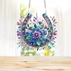 (US Local)Acrylic Special Shape Flowers Horseshoe 5D DIY Diamond Painting Dots Pendant
