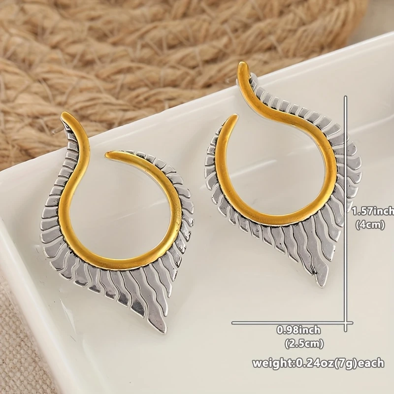 handcrafted boho chic two tone copper earrings for women unique winged design perfect gift for her ideal for casual attire and special occasions earrings boho chic style design 3