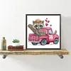 2Pack Pink Car Animals-Crystal Rhinestone Diamond Painting(30x30cm)