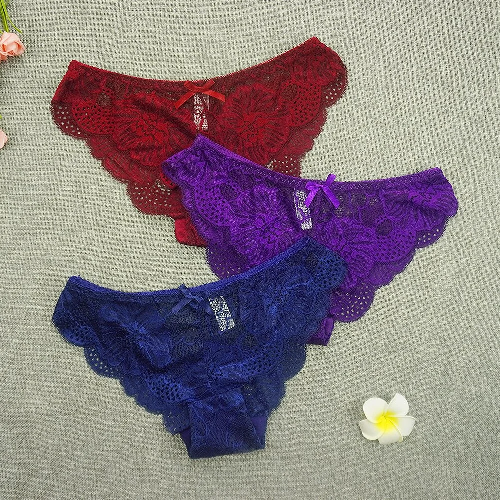Billionm Panties Women Tangas Full Lace Sexy Underwear Transparent Thongs Hollow Out Underpants Wholesale Stringi Femme Pants