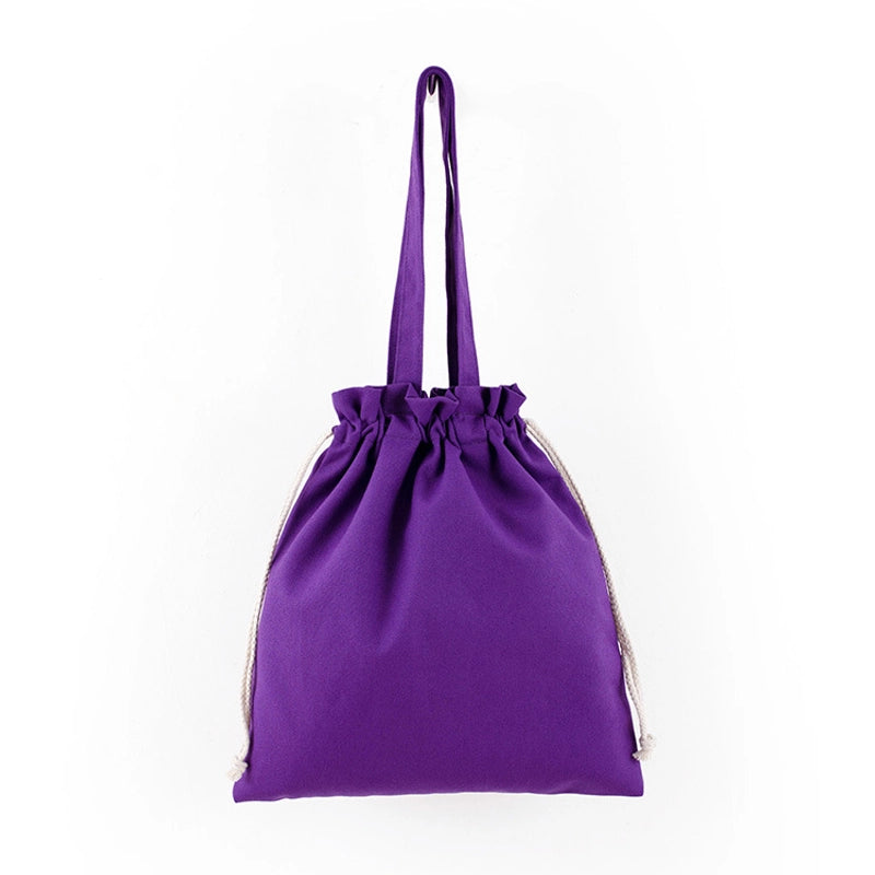 Unisex Medium Canvas Solid Color Classic Style Square String Canvas Bag