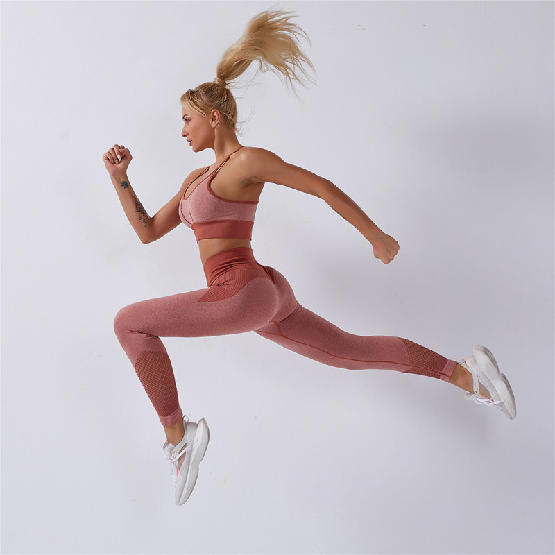 red exercise leggings 