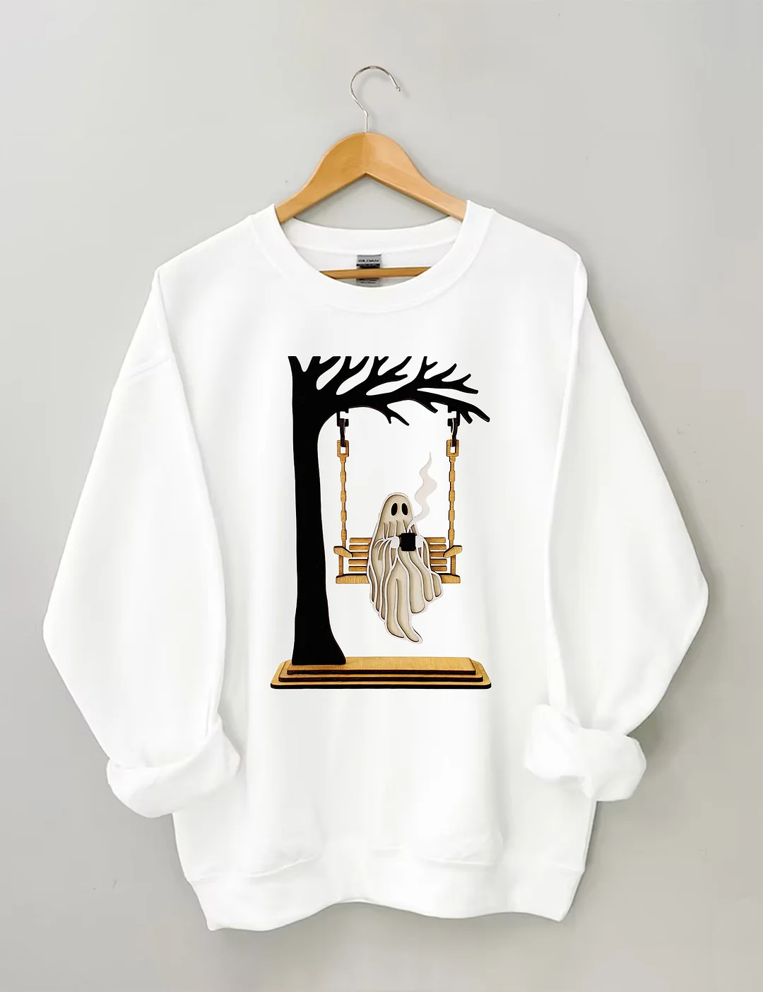 Chilling Ghost On Swing Sweatshirt