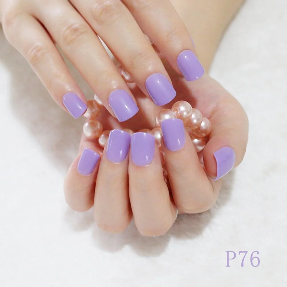 Pure Light Pink Artificial Nails Candy Short Full Cover Tips Easy DIY Acrylic False Nail Manicure Accessories Salon Product F28-Nail Inspo