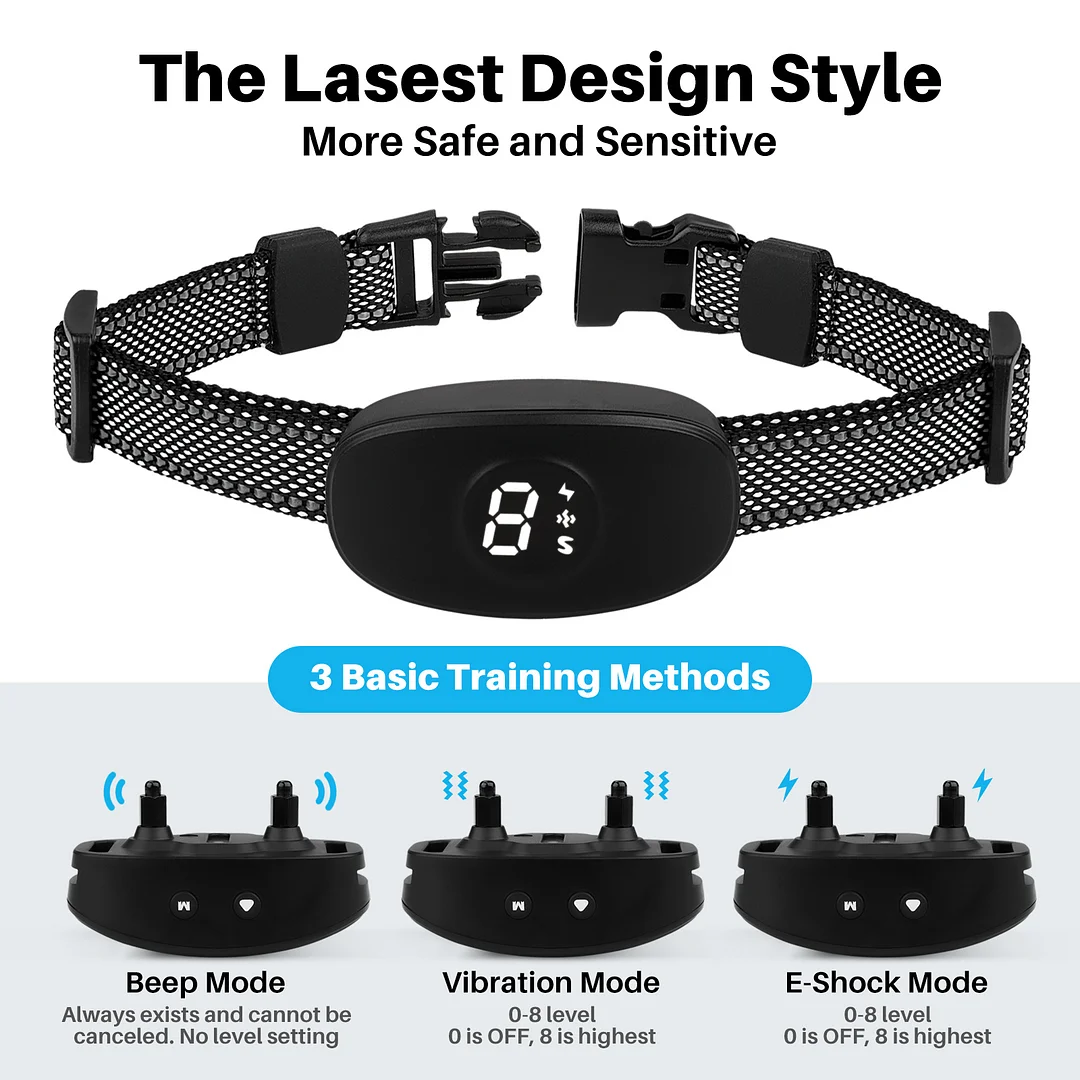 BEBANG Bark Collar for Dogs with 3 Modes Beep Vibration and Shock Dog Shock Collar for Small Medium and Large Dogs, Shock Collar for Dogs in Humane Effective Scientific Training Methods