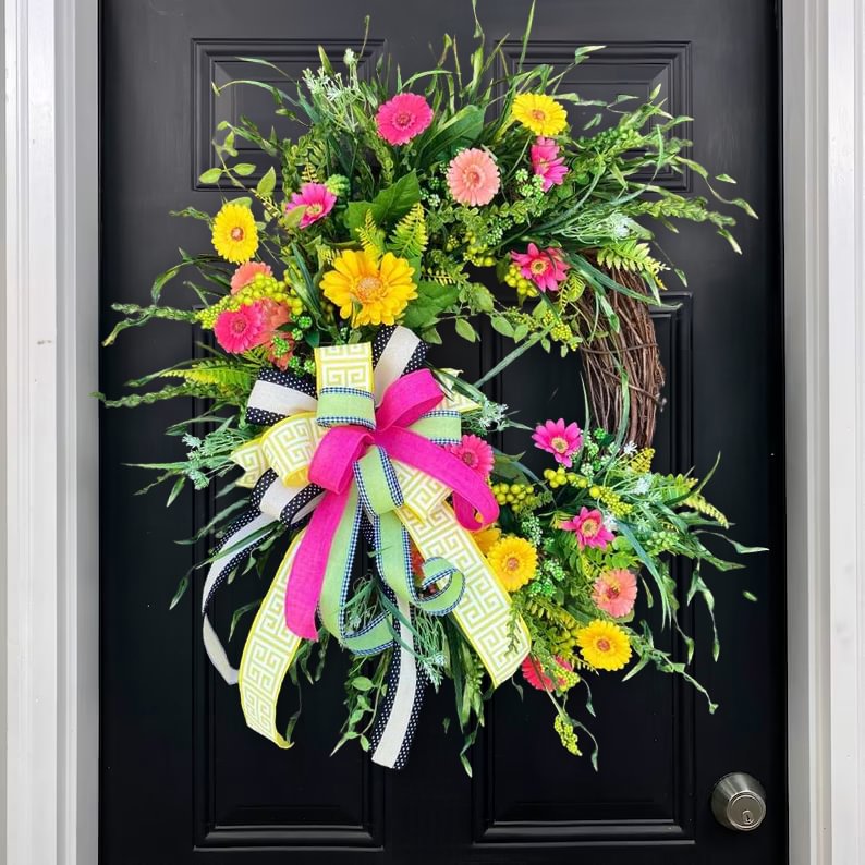 🌼Speing Eater Gerber daisy Wreath