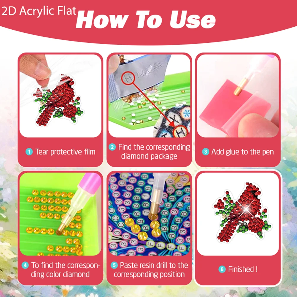 4pc Bird DIY Diamond Painting Car Air Vent Clip Air Freshener for Adult Beginner