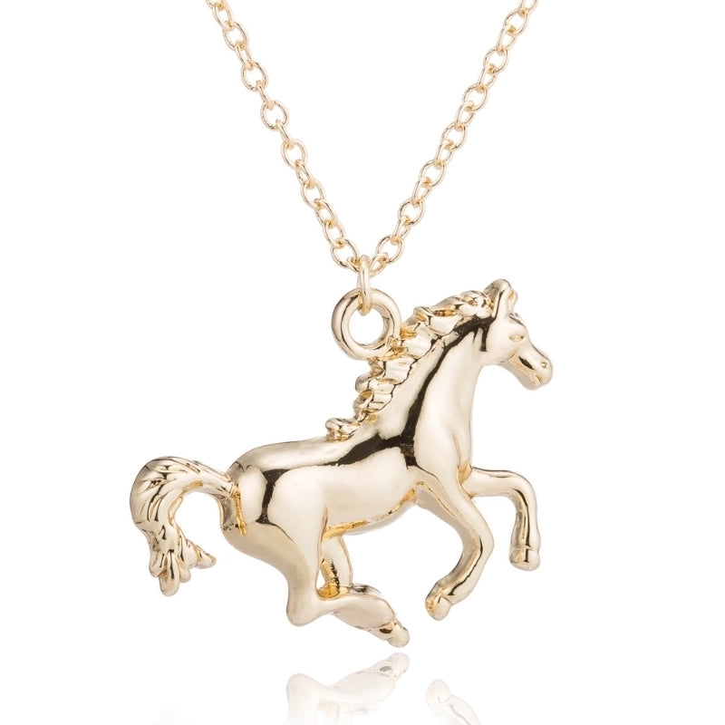 Fashion Korean Style  Horse Copper Plating Gold Plated Silver Plated Pendant Necklace