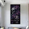 Dunkler Totenkopf – Diamantgemälde mit rundem Bohrer – 40 x 80 cm (große Größe)