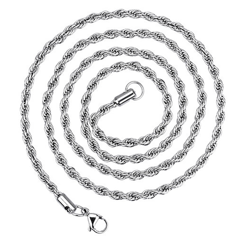 3MM Silver Stainless Steel Rope Chains