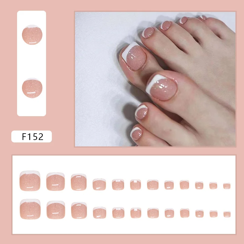 Churchf Churchf Nail Piece White French Wear Armor Removable Toenail Piece Nail Fine Flash Nail Patch