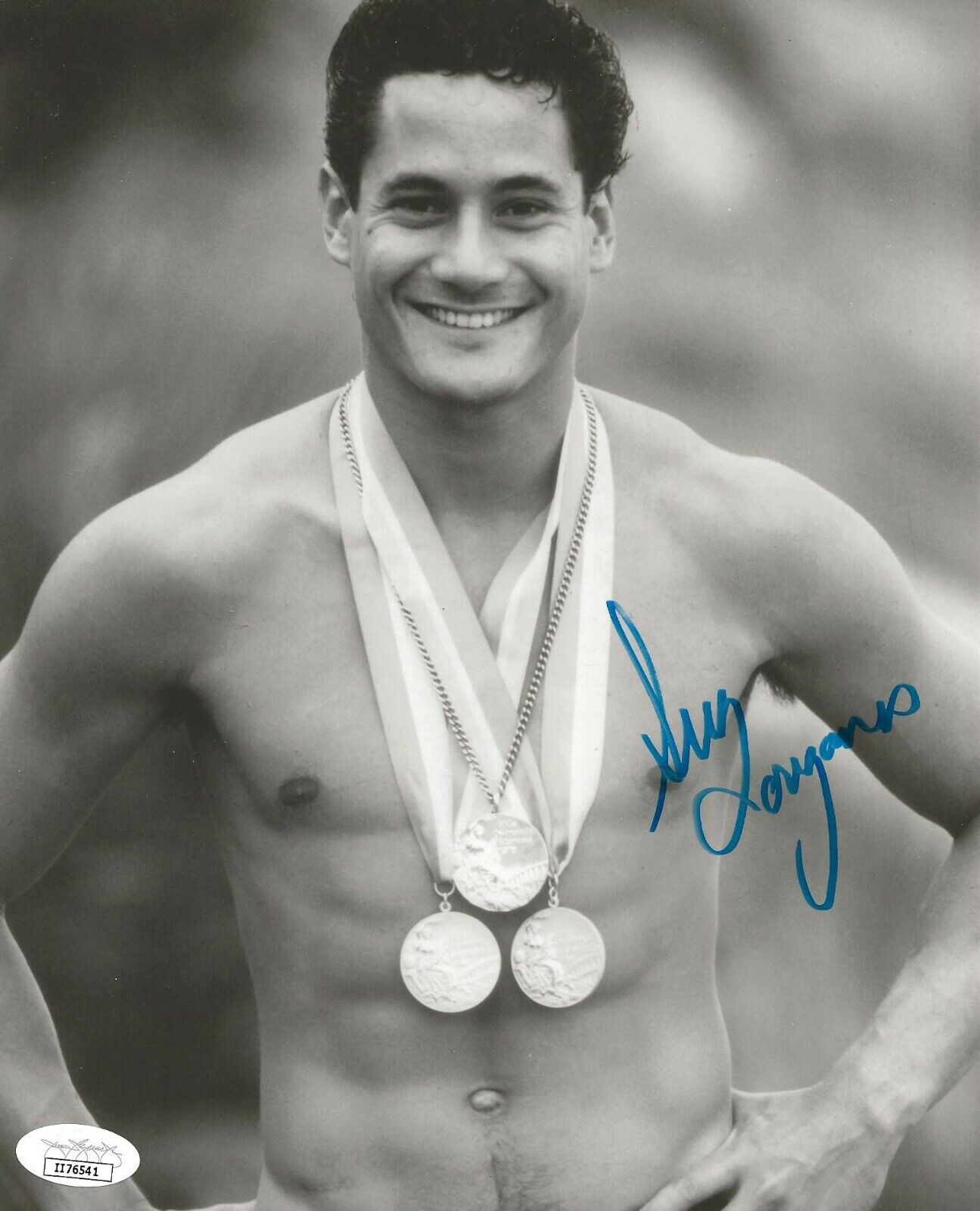 Greg Louganis USA Gold Medal Diver signed Olympics 8x10 Photo Poster painting autographed JSA