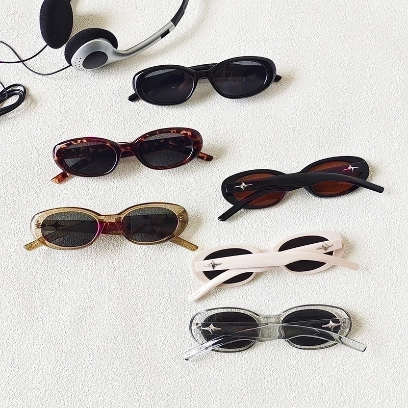 Casual Vacation Solid Color Pc Resin Oval Frame Full Frame Women’s Sunglasses