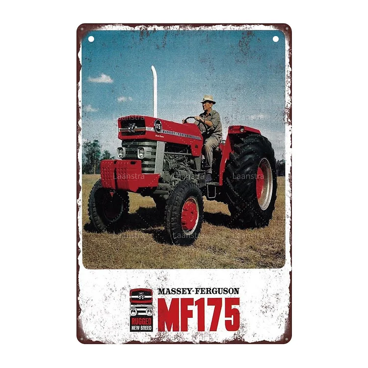 Machine agricole Massey ferguson mf175 - enseigne en étain vintage - 7.9x11.8inch