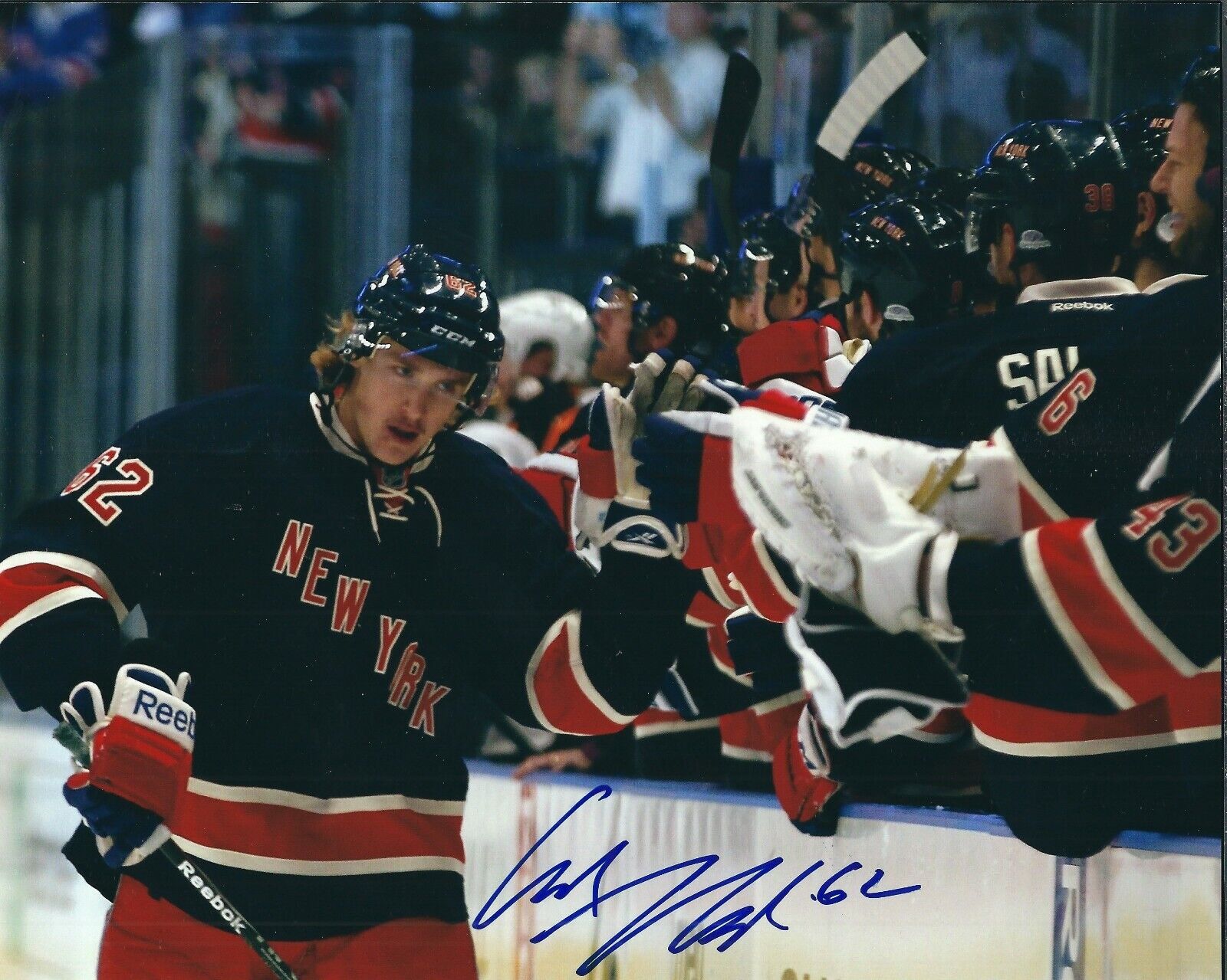 Autographed CARL HAGELIN New York Rangers 8x10 Photo Poster painting - w/COA