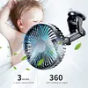 12V/24V Car Cooling Fan USB Suction Cup Windshield Desk Fan 3 Speeds Auto Cooler