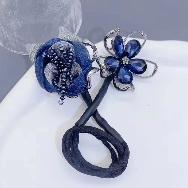 Women’s Minimalist Peacock Feather Flower Alloy Plating Inlay Rhinestones Hair Band