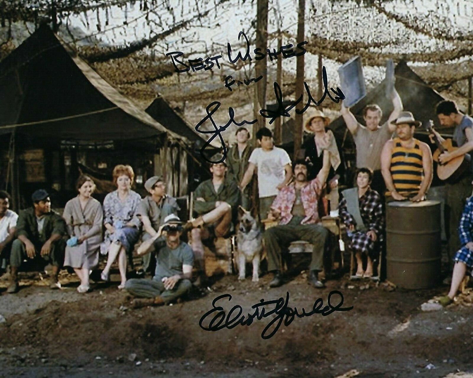 GFA M.A.S.H. Show Stars * ELLIOTT GOULD & JOHN SCHUCK * Signed 8x10 Photo Poster painting COA