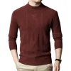 Round neck thick casual 100% wool sweater