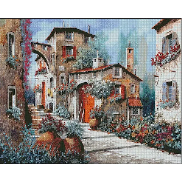 Between Houses 50*40CM (Canvas) Full Round Drill Diamond Painting gbfke