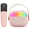 Mini Karaoke Machine Portable BT 5.3 Speaker with 2 Wireless Microphone(Blue)
