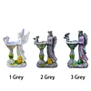 Solar Powered Garden Statue with RGB Light Hand Paint Lawn Ornament Waterproof Solar Fairy Decoration Statue for Patio Lawn Yard Outdoor Decor