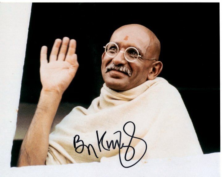 BEN KINGSLEY Signed Autographed MATHATMA GANDHI Photo Poster painting