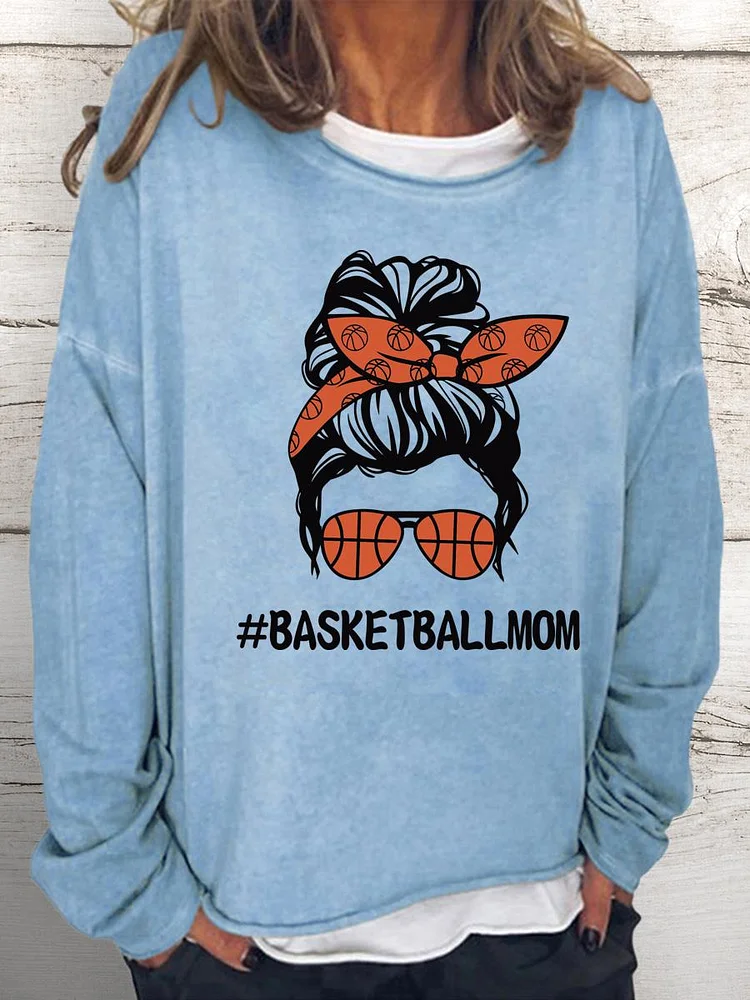 Basketball mom Women Loose Sweatshirt-Annaletters