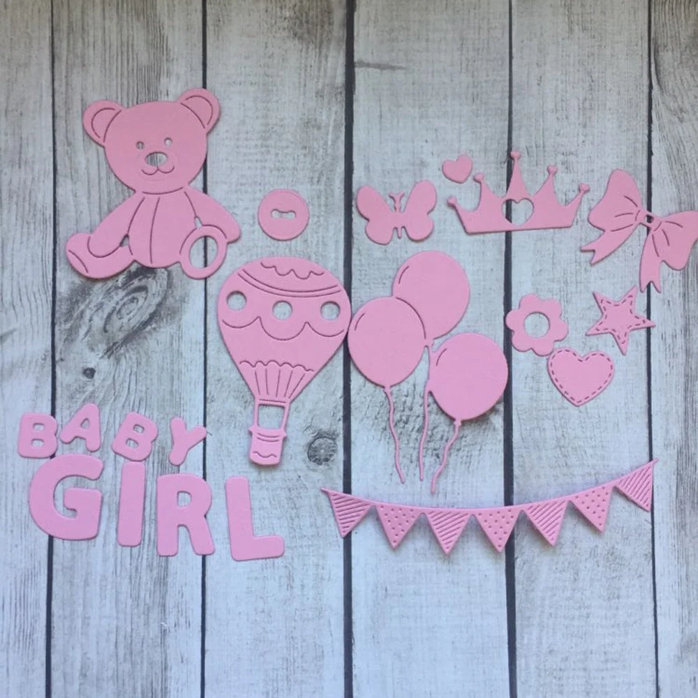 12PCS-SET GIRL BABY Metal Cutting Dies for DIY Scrapbooking Creative Decoration die cutter craft kids handmade