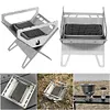 Stainless Steel Mini Folding Stove Portable Mini Wood Stove Outdoor Camping Gear